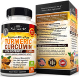 Turmeric Curcumin with Bioperine 1500mg. Highest Potency Available. Premium Pain Relief & Joint Support with 95% Standardized Curcuminoids
