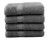 Ariv Collection Premium Bamboo Cotton Bath Towels - Natural, Ultra Absorbent and Eco-Friendly 30" X 52" (Grey) (4 piece set)
