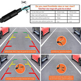 Reverse Backup Camera,RAAYOO L002 2-in-1 Universal Car Front/Side/Rear View Camera,2 Installation Options,Removable Guildlines, non-mirror image