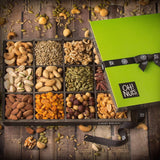 Oh! Nuts 12 Variety Mixed Nut Gift Basket, Holiday Freshly Roasted Healthy Gourmet Snack Gifts| Premium Wood Tray | Prime Christmas Food Baskets
