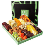Holiday Nut and Dried Fruit Gift Basket, Healthy Gourmet Snack Christmas Food Box