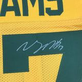 Autographed/Signed Davante Adams Green Bay Yellow Color Rush Football Jersey